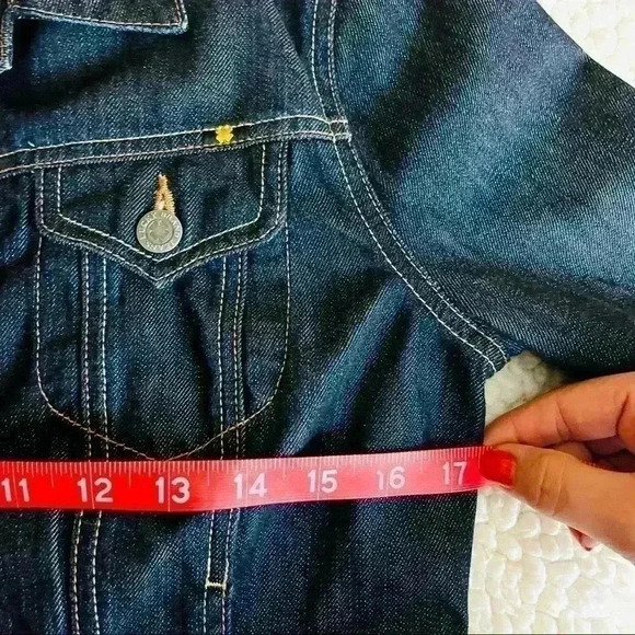 Lucky Brand Classic Dark Wash Button Down Western Denim Jean Jacket Size S - Picture 12 of 13